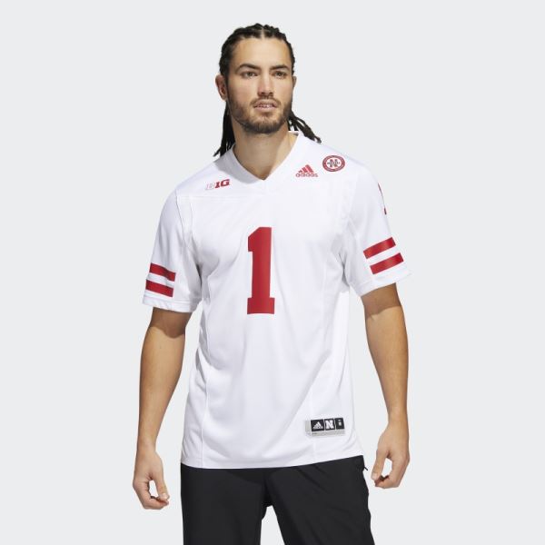 White Adidas Cornhuskers Away Jersey