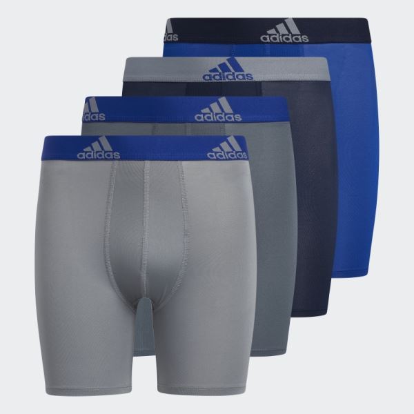 Performance Long Boxer Briefs 4 Pairs Adidas Blue