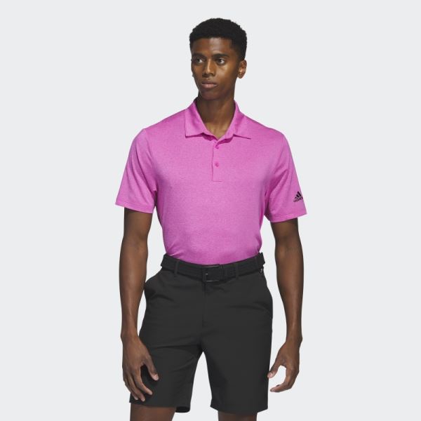 Adidas Fuchsia Mel Ultimate365 Heather Polo Shirt