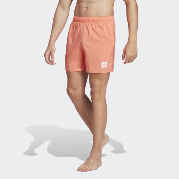 Short Length Solid Swim Shorts Adidas Coral