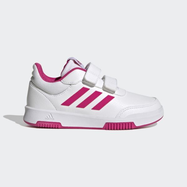 White Adidas Tensaur Hook and Loop Shoes