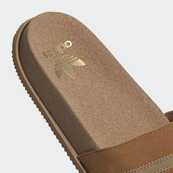 Adidas Light Brown Adimule Lea Slides