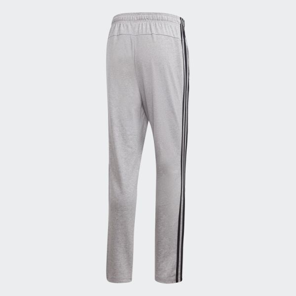 Medium Grey Essentials 3-Stripes Tapered Open Hem Pants Adidas