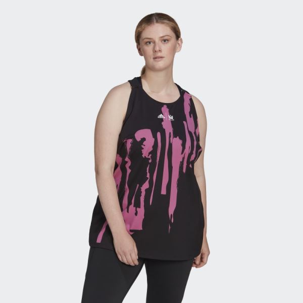 Adidas x Thebe Magugu Tennis New York Y-Tank Top (Plus Size) Black Fashion