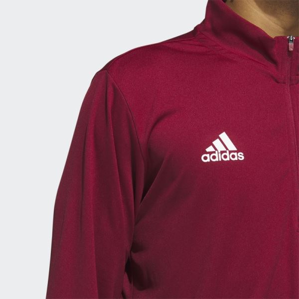 Adidas Colleg Burgundy Under the Lights Long Sleeve 1/4 Zip Knit Top