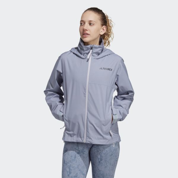 Adidas Silver Violet Terrex Multi RAIN.RDY 2-Layer Rain Jacket