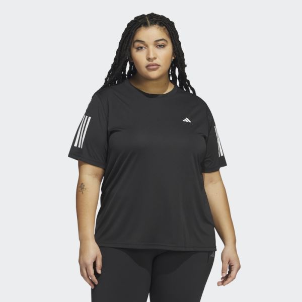 Own the Run Tee (Plus Size) Black Adidas