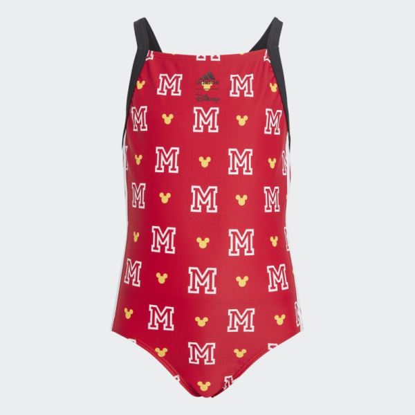 Adidas x Disney Mickey Mouse Monogram Swimsuit Scarlet