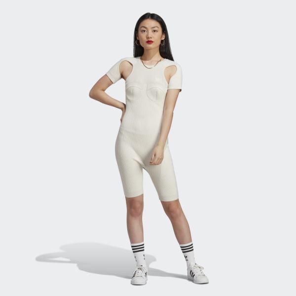 Adidas White Blue Version Knit Bodysuit