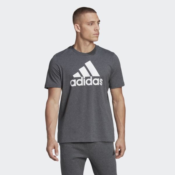 Essentials Big Logo Tee Dark Grey Heather Adidas