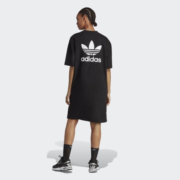 Black Adidas Adicolor Classics Big Trefoil Tee Dress