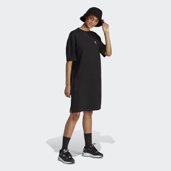 Black Adidas Adicolor Classics Big Trefoil Tee Dress