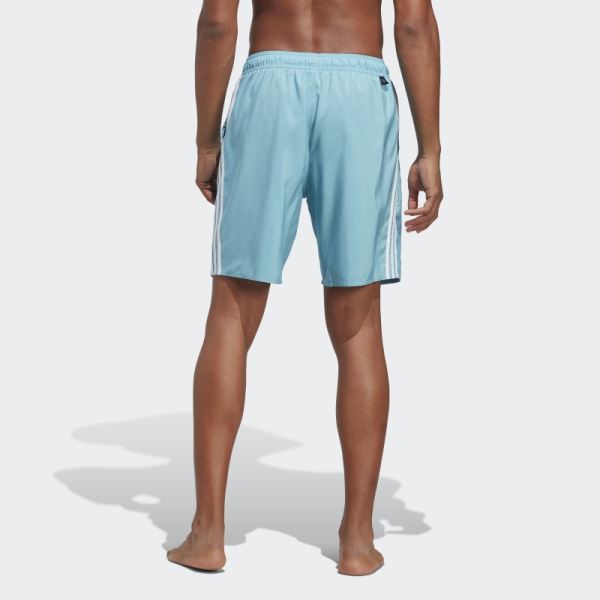 Adidas 3-Stripes CLX Swim Shorts Blue