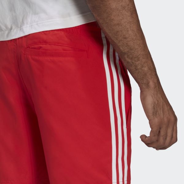 Adidas Adicolor Classics 3-Stripes Swim Shorts Red