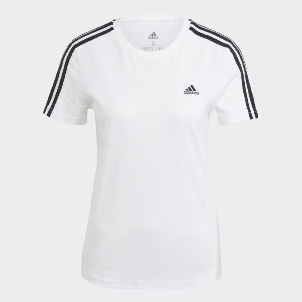 Stylish Adidas Essentials Slim 3-Stripes Tee Black