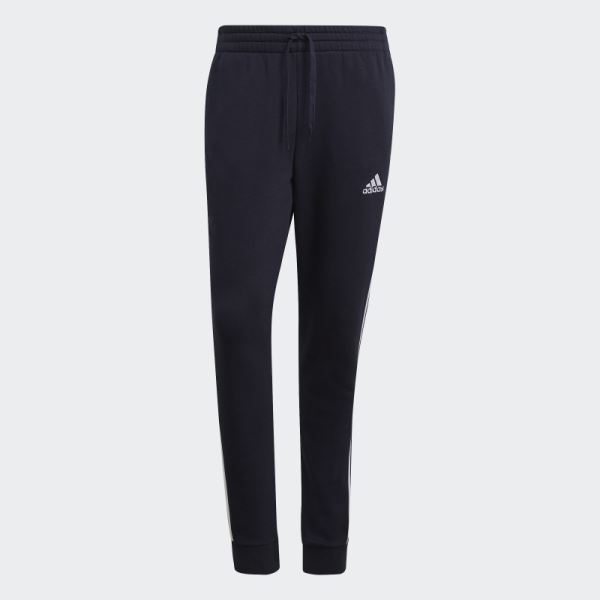 Ink Adidas Essentials Fleece Tapered Cuff 3-Stripes Pants