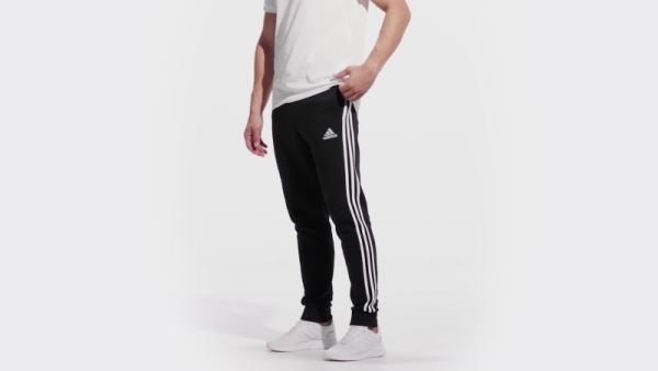 Essentials French Terry Tapered-Cuff 3-Stripes Pants Adidas Ink