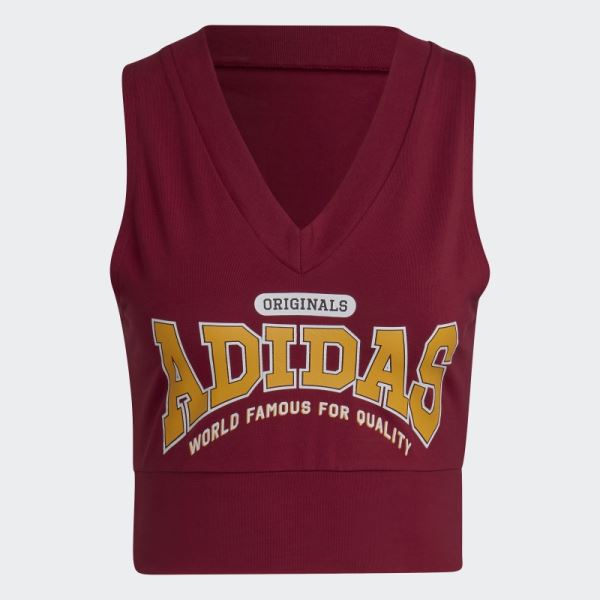 Burgundy Adidas Originals Class of 72 Crop Top Fashion