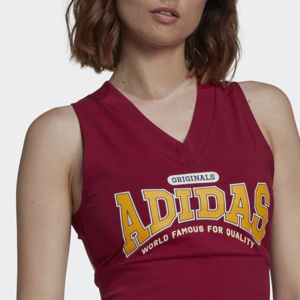 Burgundy Adidas Originals Class of 72 Crop Top Fashion