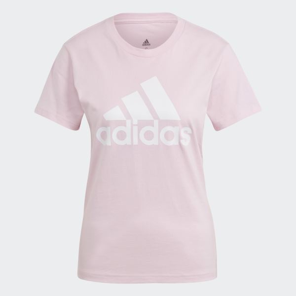 Pink Adidas Essentials Logo Tee