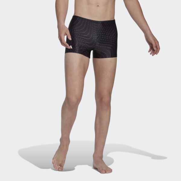 Black Allover Graphic Swim Boxers Adidas