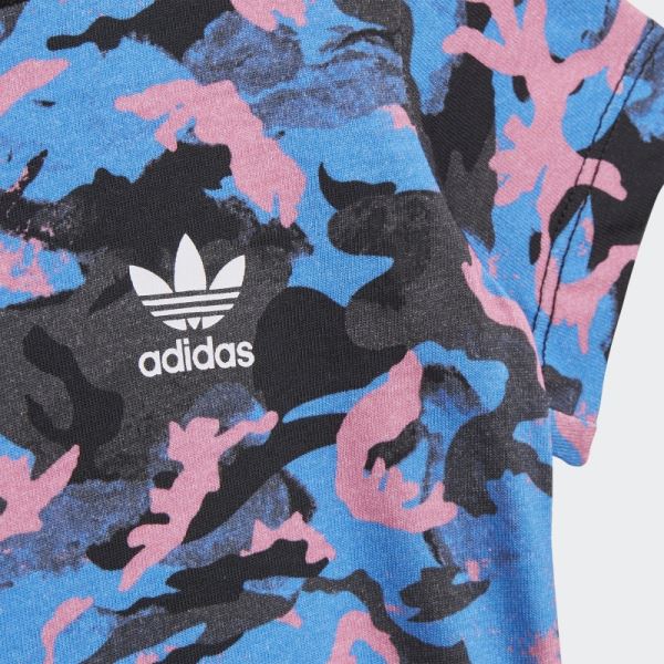 Blue Allover Print Camo Tee Adidas