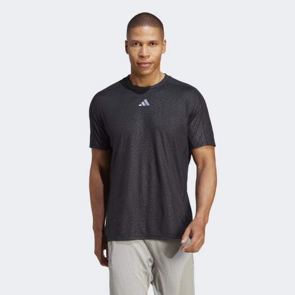 Black Workout PU Print Tee Adidas