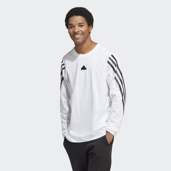 White Adidas Future Icons 3-Stripes Long Sleeve Tee