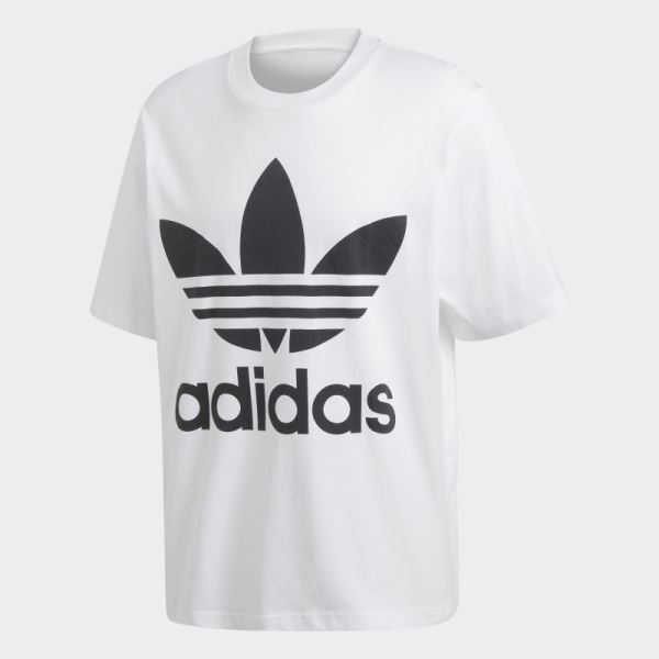 White Adidas Oversize Trefoil Tee