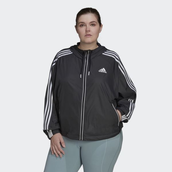 BSC 3-Stripes Wind Jacket (Plus Size) Adidas Black