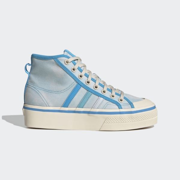 White Adidas Nizza Platform Mid Shoes Stylish