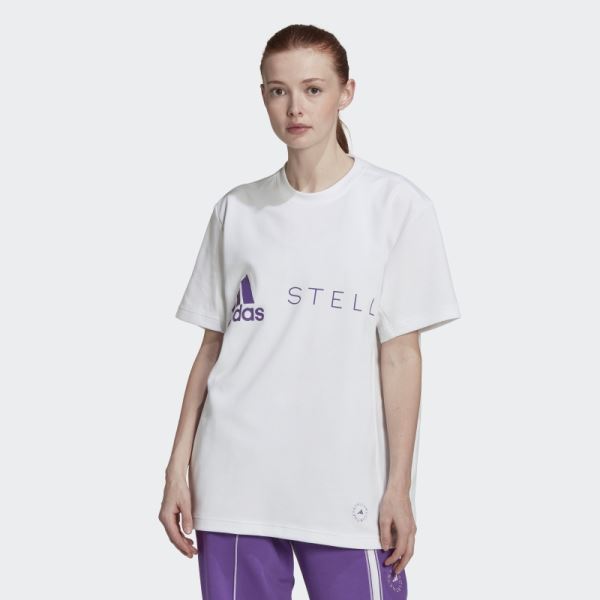 White Adidas by Stella McCartney Logo Tee Hot