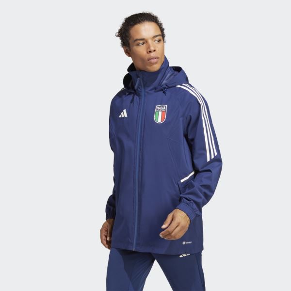 Dark Blue Italy Condivo 23 Rain Jacket Adidas