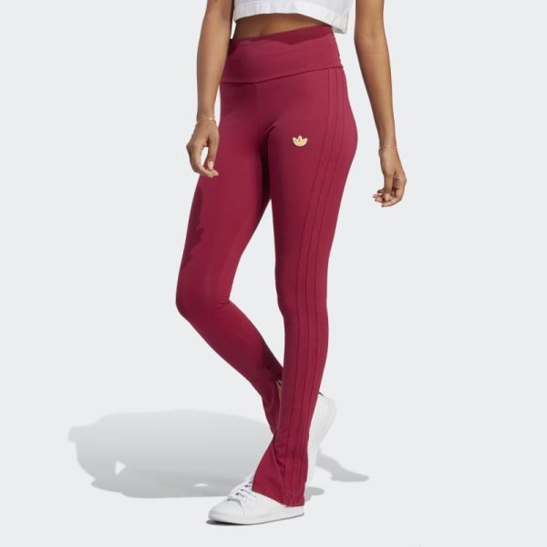 Burgundy Fashion Adidas Originals Class of 72 Leggings