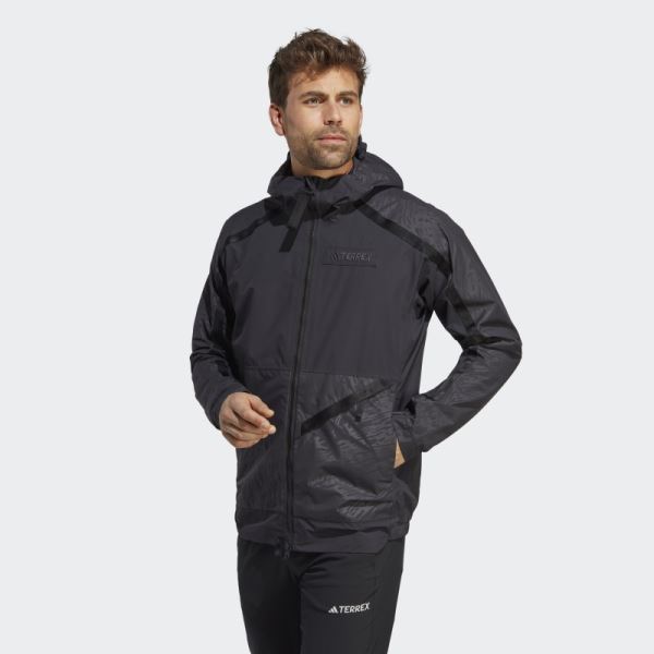 Black Adidas Terrex Utilitas RAIN.RDY 2.5-Layer Rain Jacket