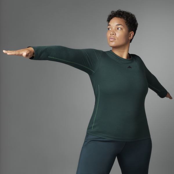 Authentic Balance Yoga Long Sleeve Tee Adidas Green Fashion