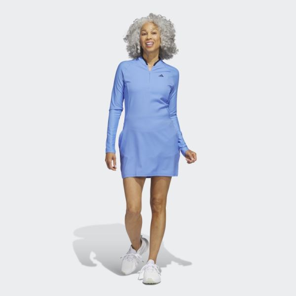 Long Sleeve Golf Dress Adidas Blue