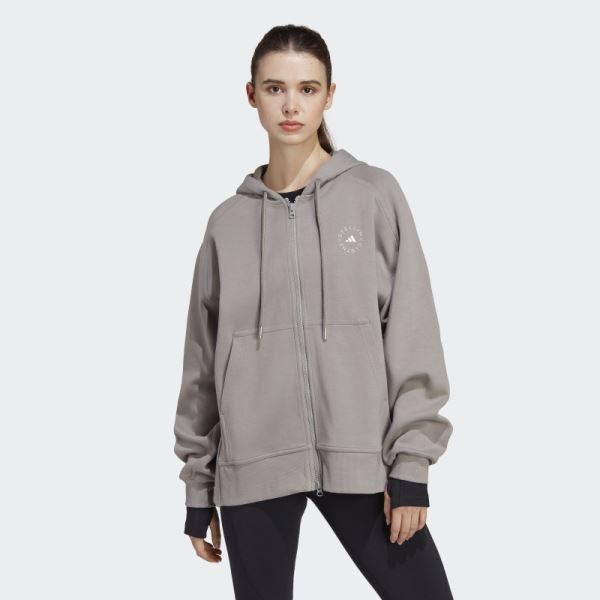 Dove Grey Adidas by Stella McCartney Full-Zip Hoodie Fashion