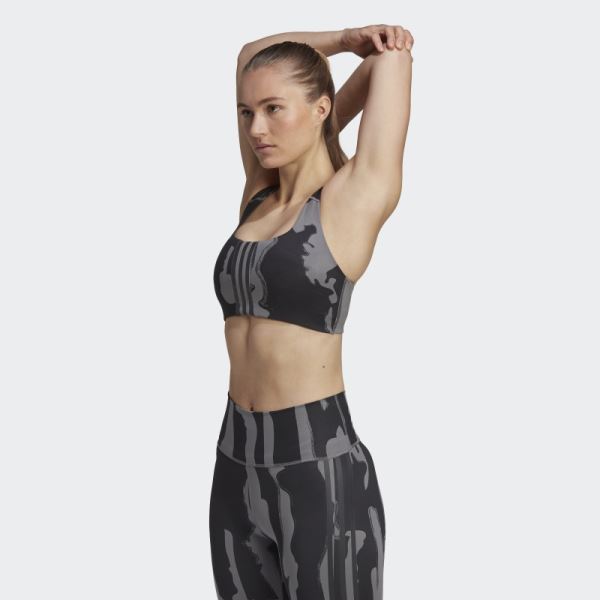 Adidas Grey Thebe Magugu Training Medium-Support Bra