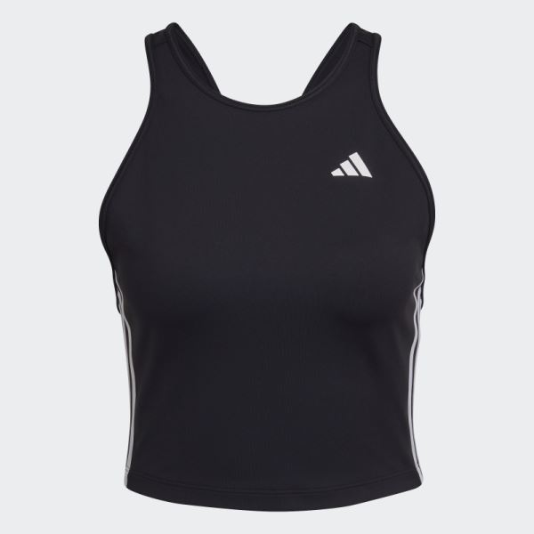 Adidas Black AEROREADY Made for Training 3-Stripes Crop Tank Top