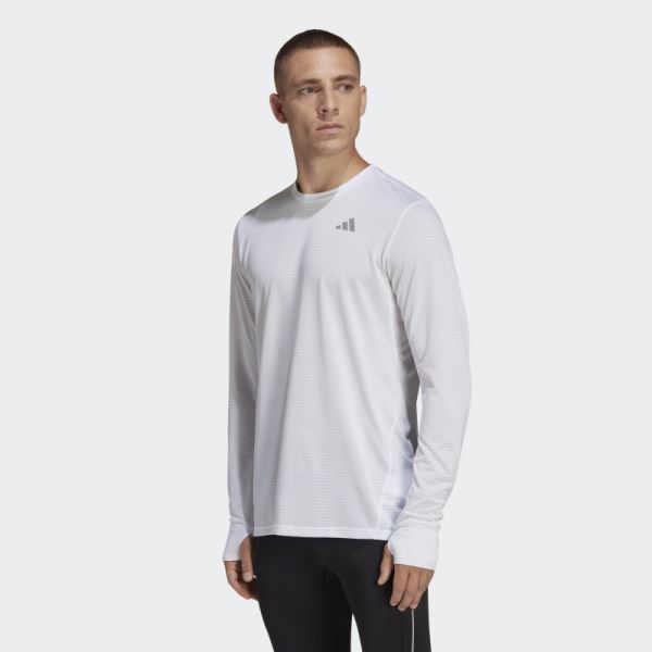 Own the Run Long Sleeve Tee White Adidas