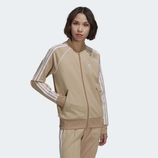 Beige Adidas PRIMEBLUE SST Track Top