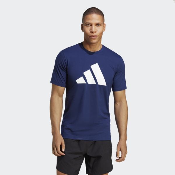 Dark Blue Train Essentials Feelready Logo Training Tee Adidas