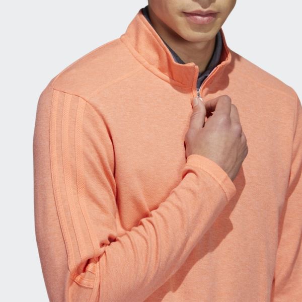 Adidas 3-Stripes Quarter-Zip Pullover Coral Mel