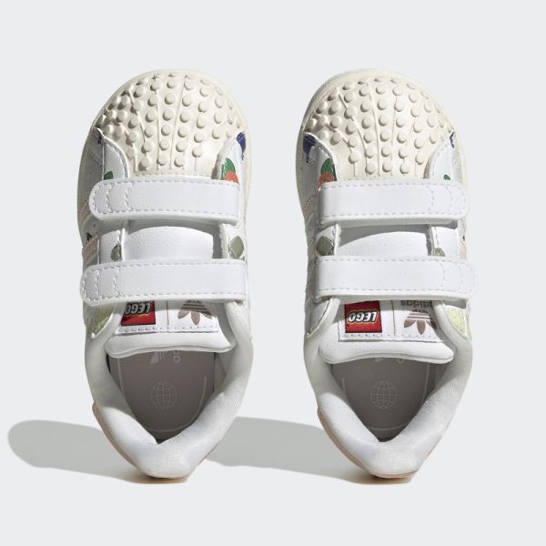 White Hot Adidas Superstar x LEGO Shoes