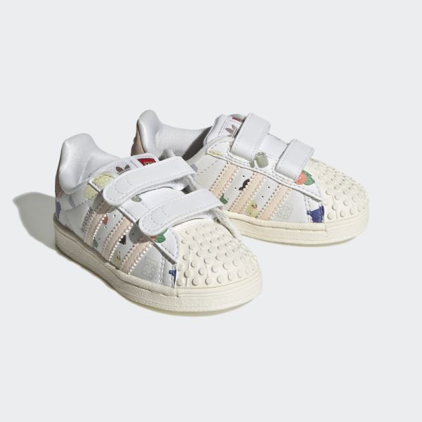 White Hot Adidas Superstar x LEGO Shoes