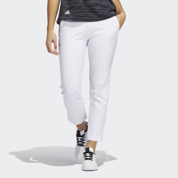 White Adidas Pull-On Ankle Pants