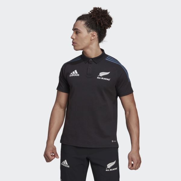 Adidas All Blacks Rugby Polo Shirt Black