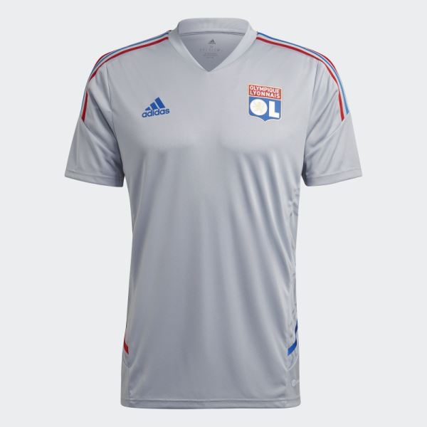 Hot Olympique Lyonnais Condivo 22 Training Jersey Silver Adidas