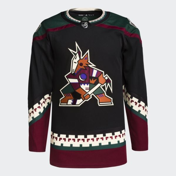 Coyotes Home Authentic Jersey Adidas Black